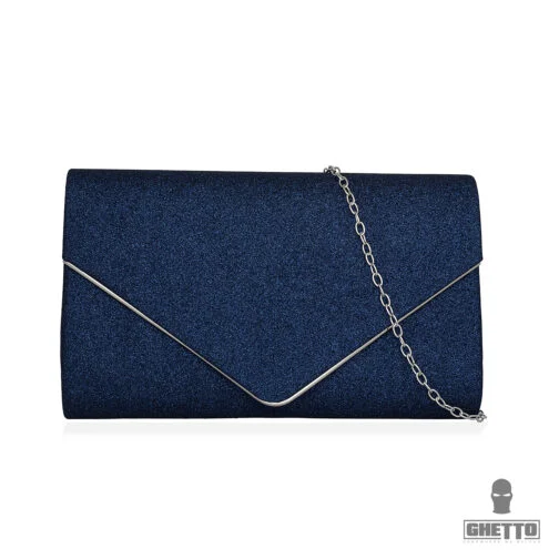 geantă ghetto glitter clutch albastru închis