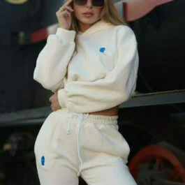 Ghetto Set Sports Hoodie Crop Top Pants For Women ONE SIZE