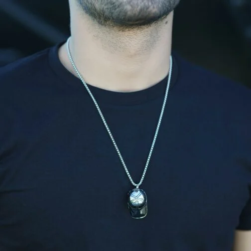 ghetto hip hop cap stainless steel pendant necklace