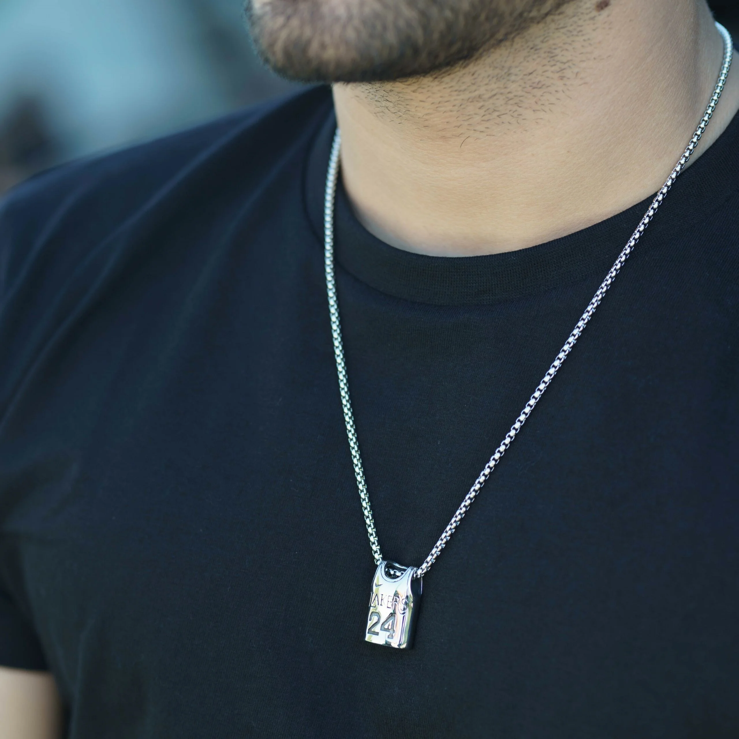 ghetto hip hop shirt ''24 lakers'' ss pendant necklace