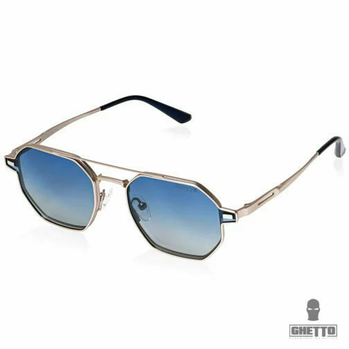 ghetto hexagon sunglasses polarized & reading gold frame unisex