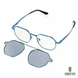 Ghetto Hexagon Sunglasses Polarized & Reading Blue Frame Unisex