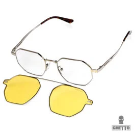 Ghetto Hexagon Sunglasses Polarized & Reading Silver Frame Unisex