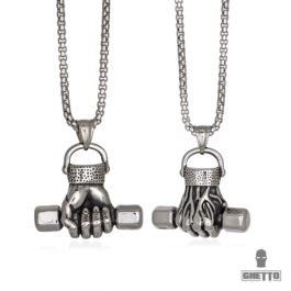 Ghetto Hip Hop Gym Style Stainless Steel Pendant Necklace