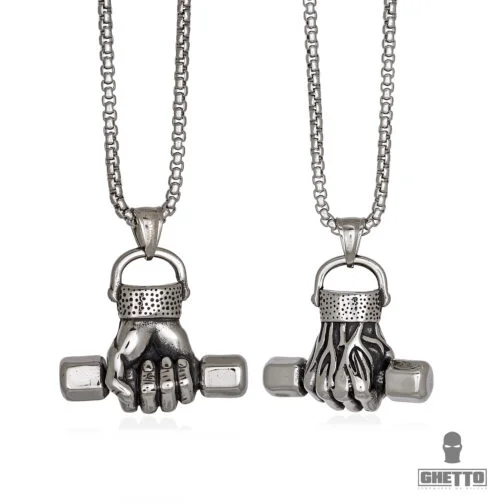 ghetto hip hop gym style stainless steel pendant necklace