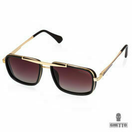 Ghetto Square Steampunk Polarized Sunglasses Gold Frame Unisex