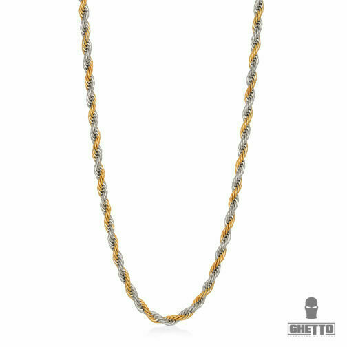 ghetto rope hip hop 2tone chain necklace