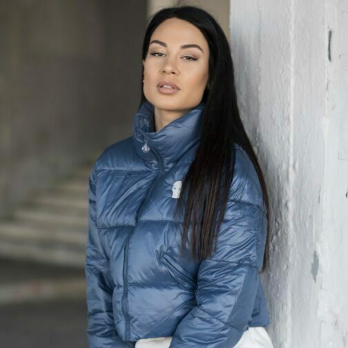 ghetto crop puffer jacket for women