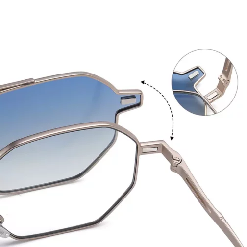 ghetto hexagon sunglasses polarized & reading silver frame unisex