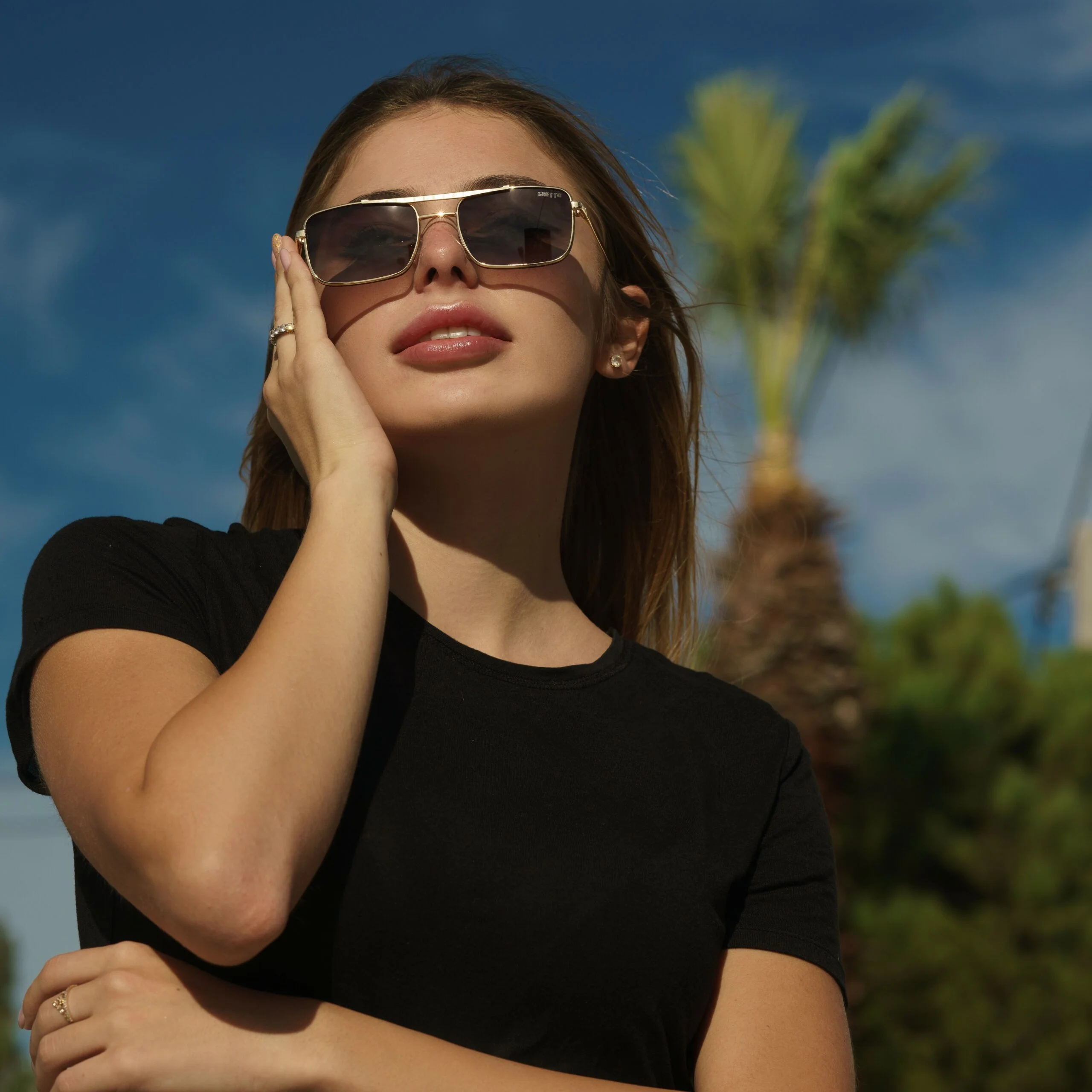 ghetto fashion luxury style sunglasses gold frame unisex