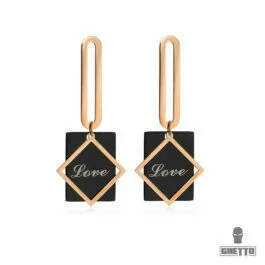 Ghetto Fashion Love Acrilic Cercei din oțel inoxidabil