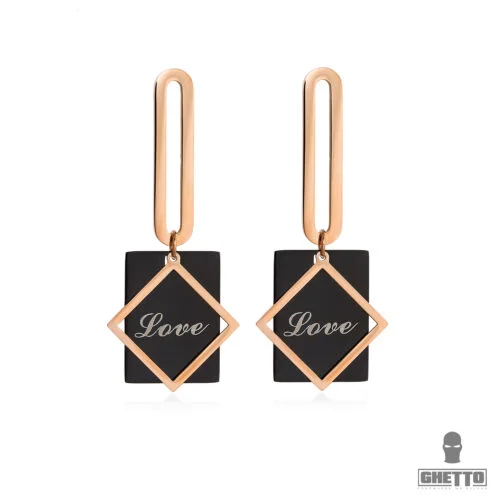 ghetto fashion love acrilic cercei din oțel inoxidabil