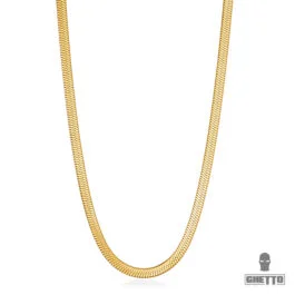 Colier stratificat Ghetto 18k Gold Filled Stainless Steel Herringbone Choker
