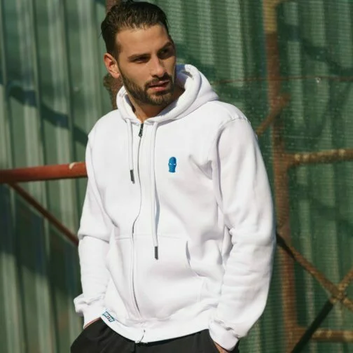 Ghetto street wear zip hoodie embroidery mask logo for men