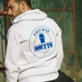 Ghetto Streetwear Zip Hoodie Embroidery Mask Logo For Men