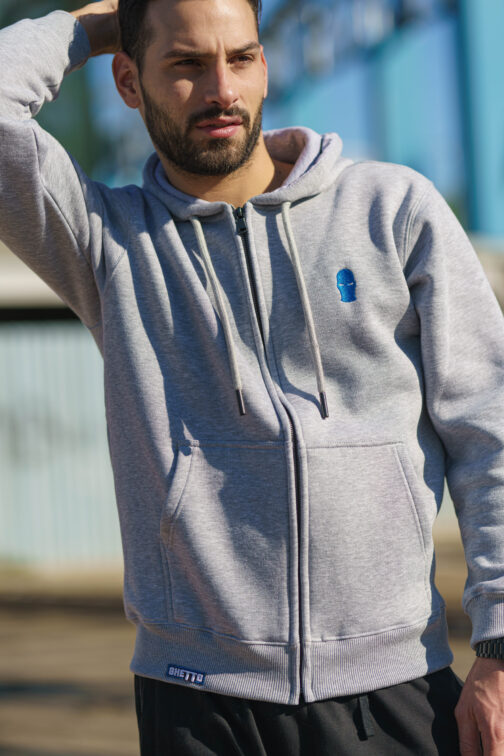 Ghetto Streetwear цип качулка бродерия маска лого за мъже