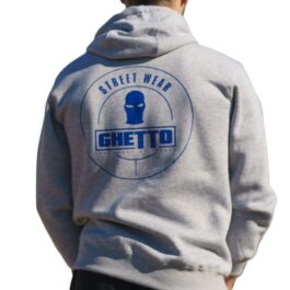 Ghetto Streetwear Zip Hoodie Embroidery Mask Logo For Men