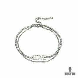 Ghetto Love Double Crystal Layer Bracelet Stainless Steel
