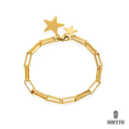 Ghetto brățară stele de aur de culoare placat 18k SS Link Chain