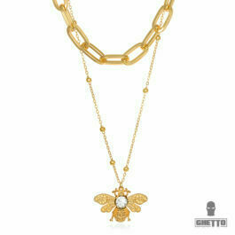 Ghetto Large Queen Bee Double Layer Necklace For Women