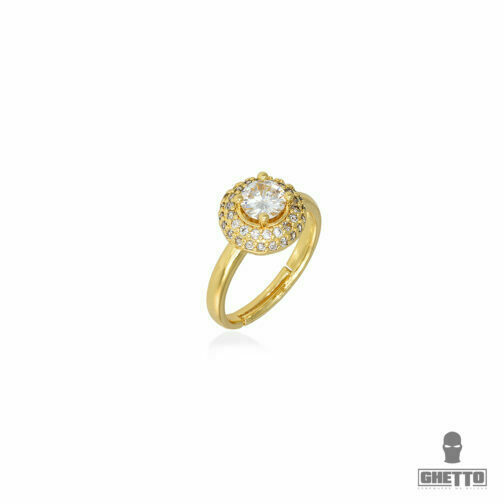 ghetto diamond shaped cz gemstone adjustable ring