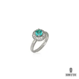 Inel reglabil Ghetto Turquoise Diamond Shaped CZ Gemstone