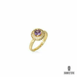 Inel reglabil Ghetto Purple Diamond Shaped CZ Gemstone