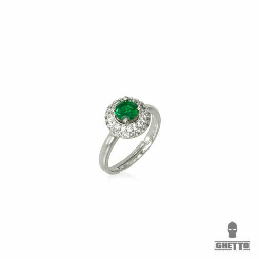 ghetto green diamond shaped cz gemstone adjustable ring