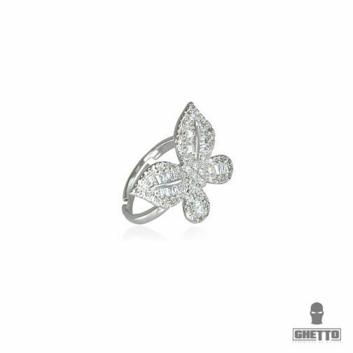 ghetto butterfly shaped cz adjustable ring