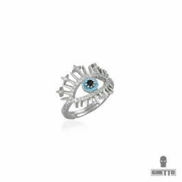 Ghetto Greek Eye CZ Adjustable Ring