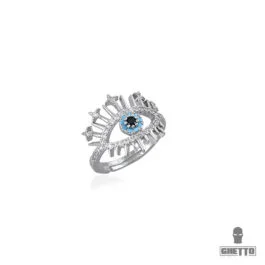 Inel reglabil Ghetto Greek Eye CZ