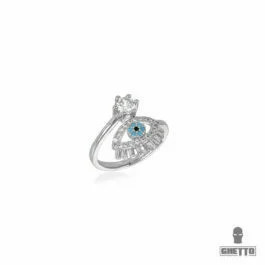 Inel reglabil Ghetto Greek Eye CZ Gemstone