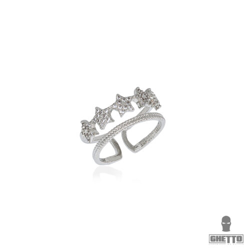 ghetto open stars stainless steel adjustable ring for women