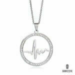 Ghetto Heart Beat Circle Circle Pendant Zircon Pendant Hip Hop Necklace