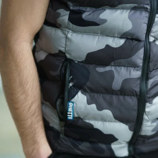 ghetto sacou gri camuflaj broderie masca logo pentru bărbați