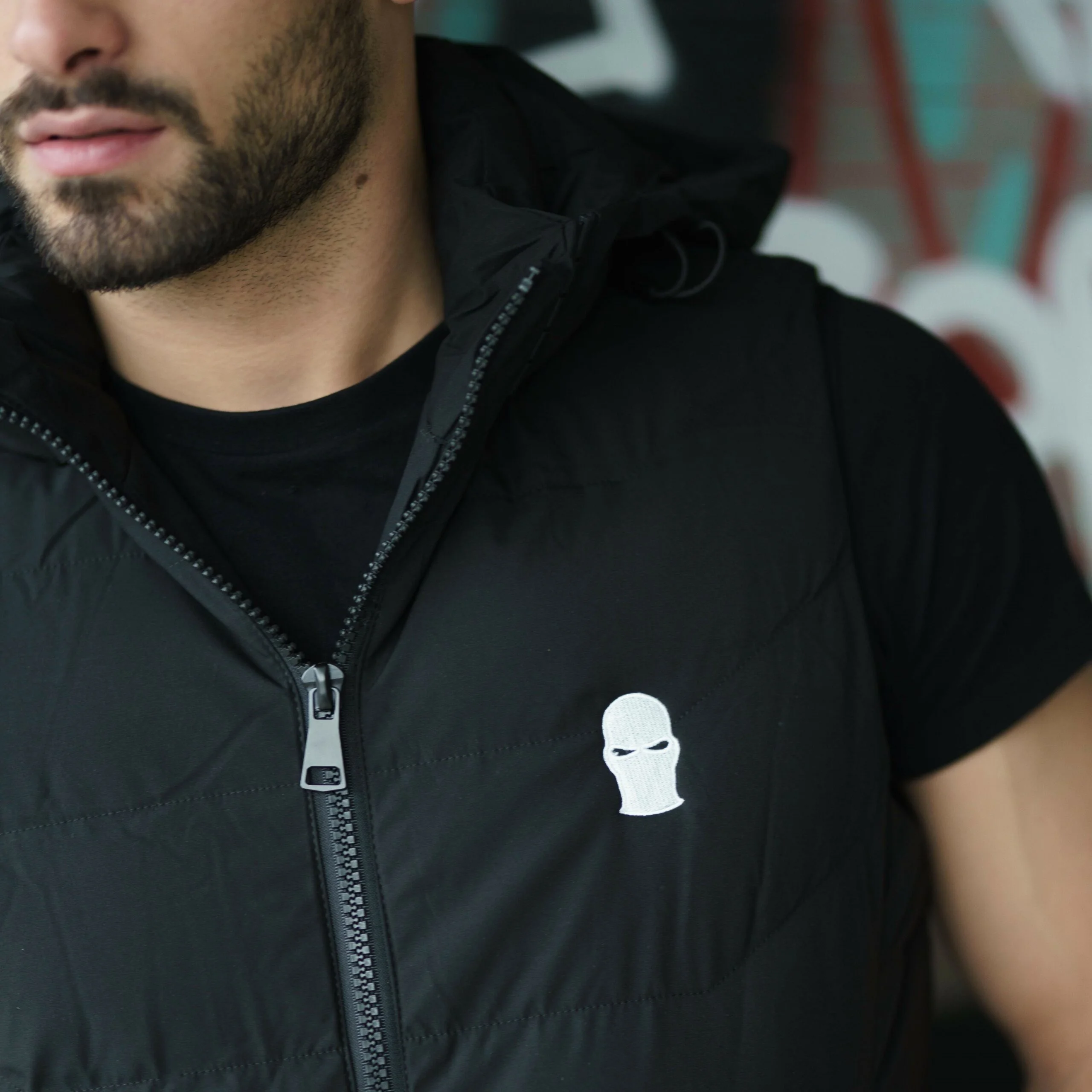 ghetto jacket embroidery mask logo for men