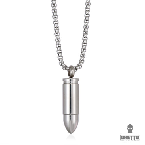 ghetto hip hop necklace bullet pendant stainless steel