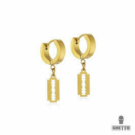 Ghetto New Fashion Jewelry Kpop Razor Earrings SS Gold 18k