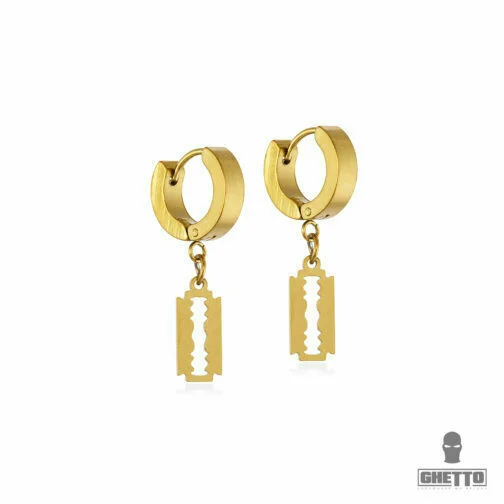 ghetto noi bijuterii de moda kpop razor cercei din oțel inoxidabil aur18k