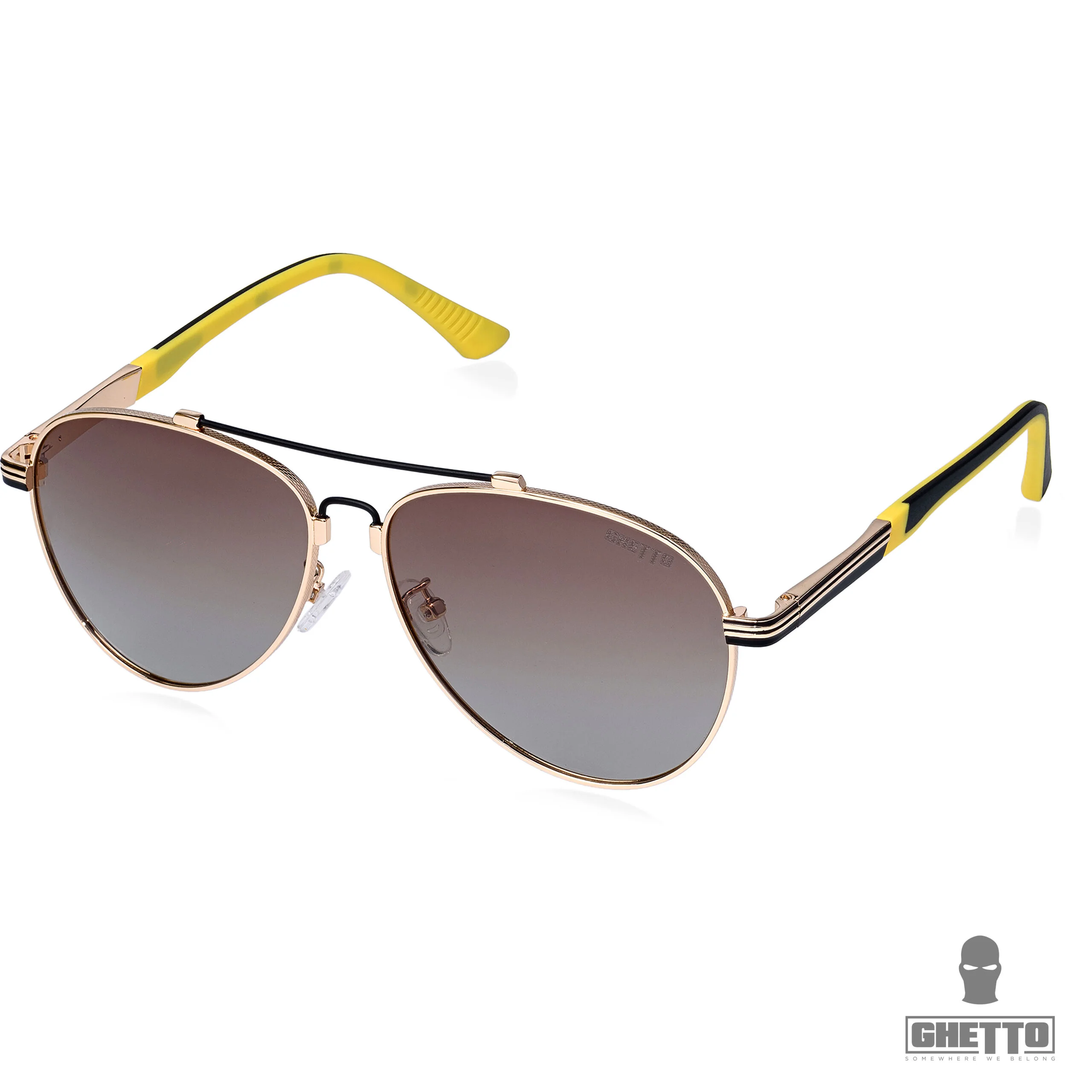 ochelari de soare ghetto pilot cadru galben auriu unisex