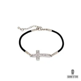Brățară Ghetto Zircon Cross Oțel inoxidabil
