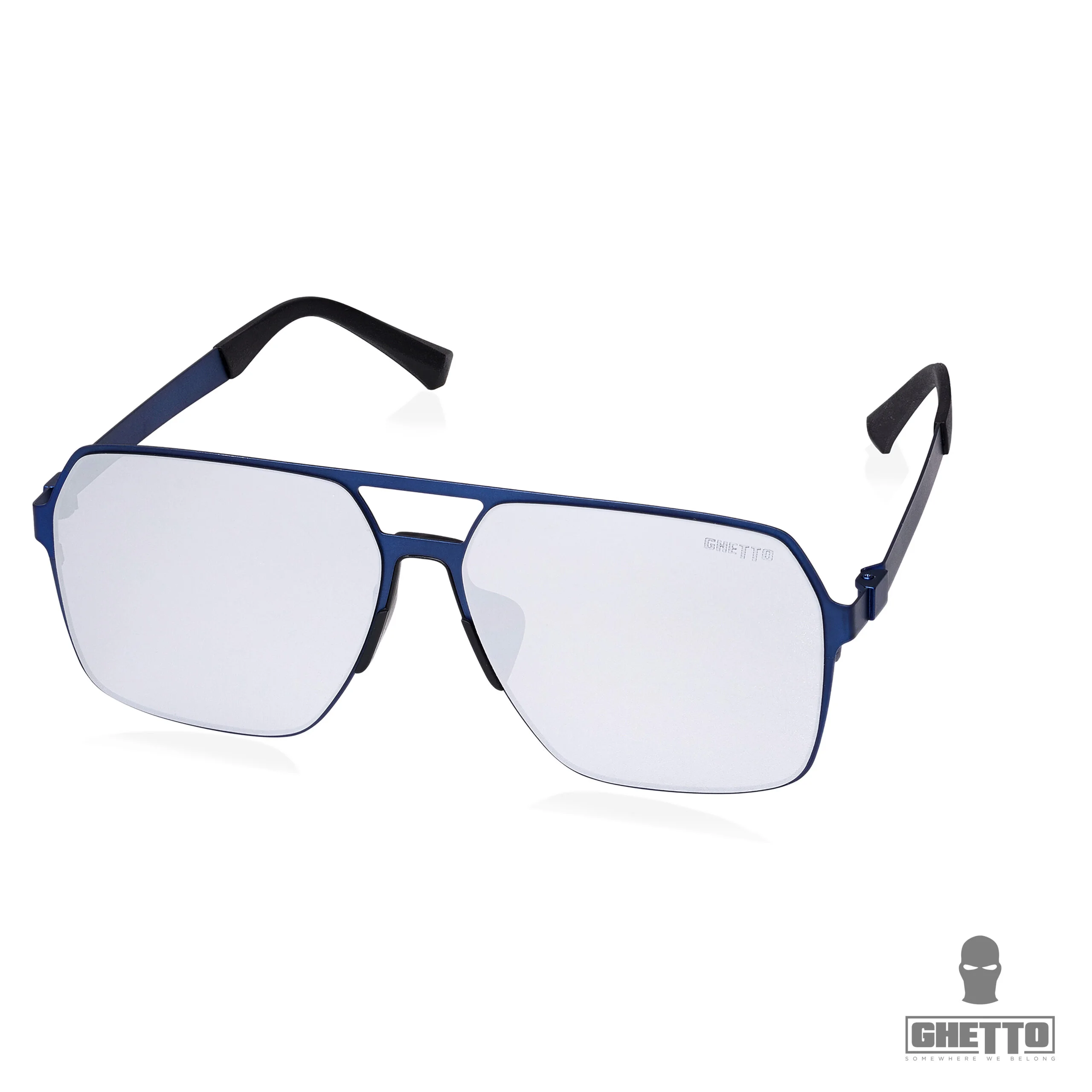 ghetto pătrat moda supradimensionate de lux bărbați ochelari de soare cadru albastru