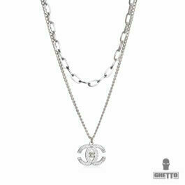 Ghetto Famous Brand Double C Pendant Double Layer Necklace For Women
