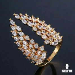 Inel reglabil Ghetto Angel Placat cu argint 925 Aur 18k