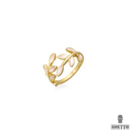 Ghetto Leaf Flower Shaped Open Inel reglabil din aur