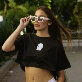 Ghetto Square Luxury Retro Sunglasses White Frame Unisex