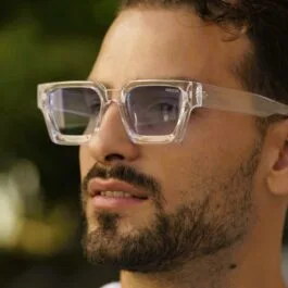 Ghetto Square Luxury Retro Sunglasses Clear/Blue Frame Unisex