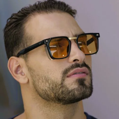 ochelari de soare ghetto fashion cu ramă neagră / aurie unisex