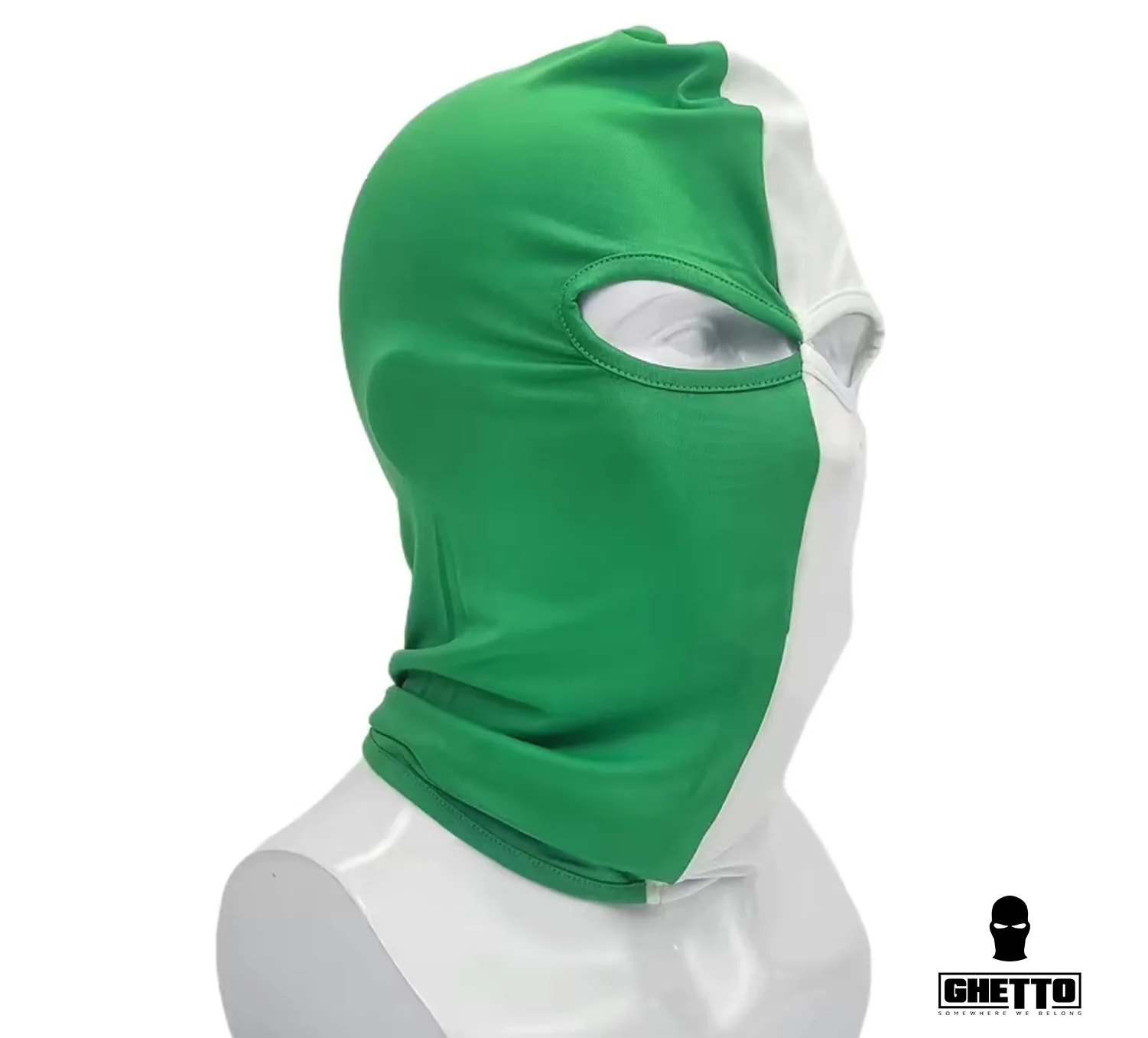 ghetto green / white balaclava 2 hole unisex