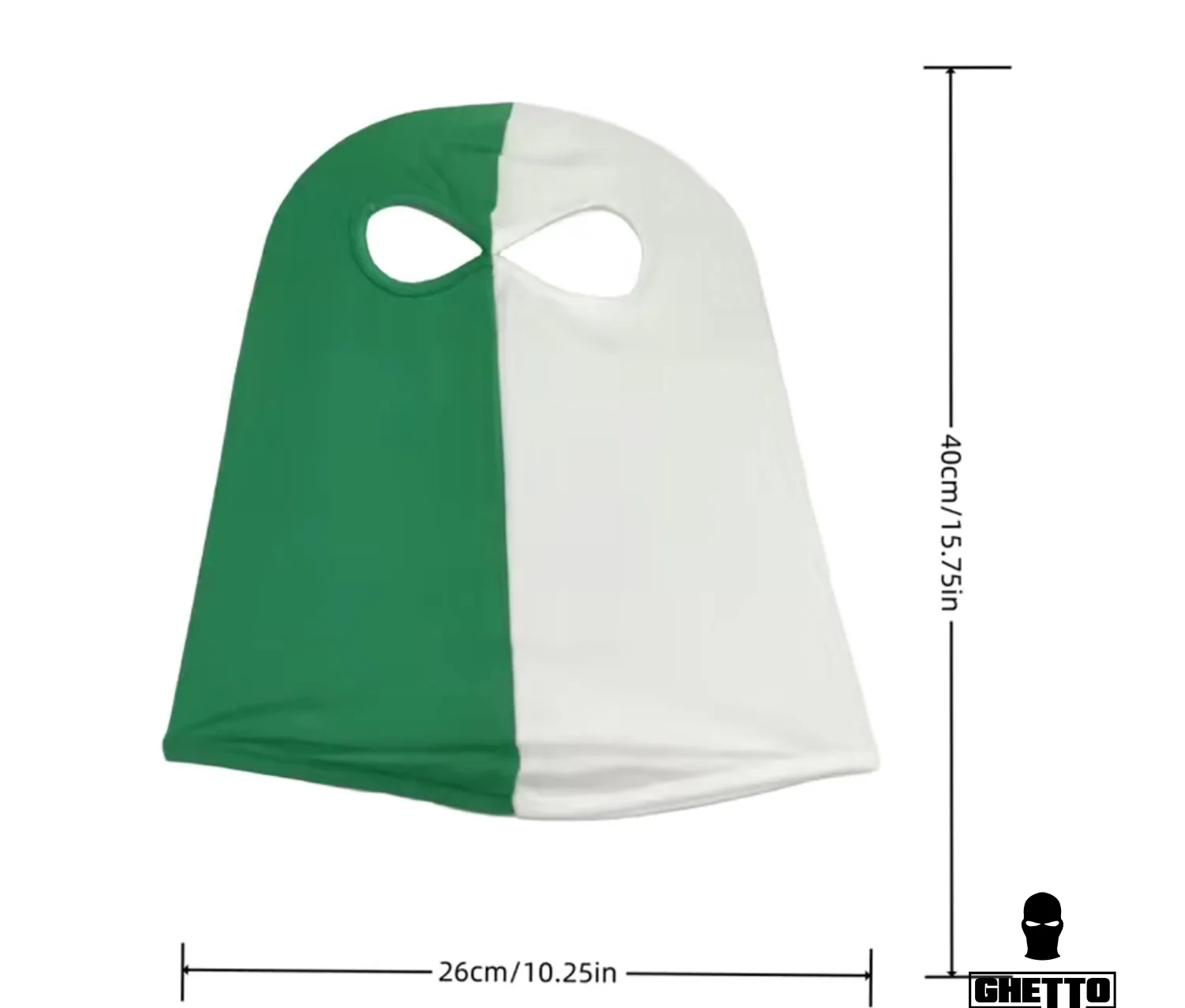 ghetto green / white balaclava 2 hole unisex